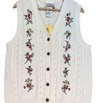 Northern Treasures Grannycore Embroidered Knit Floral Sweater Vest NWT Size L Size L Photo 2