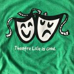 Gildan Theater Life is Good T Shirt Medium Vintage Green Photo 3