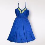 barney's new york Beyond Vintage for‎ Barney’s New York Silk Blue and Gold Dress Size S Photo 1