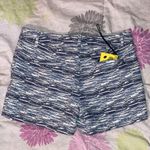 Katherine Barclay Metallic Embroidered Tweed Knit Shorts Size 6 Blue & White Photo 1