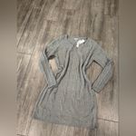 Elegant Gray Long Sleeve Sweater Dress Photo 4