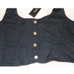 Button Up Halter Vest Crop Top Black Size M Photo 1