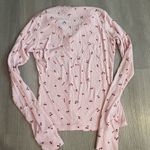 SKIMS  Soft Lounge Cherry Blossom Print Long Sleeve Ribbed Henley Size Small Photo 4