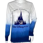 Disney  Shirt Womens Small White Blue Dip Dye 2021 50th Anniversary AP Passholder Photo 0