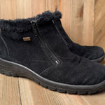 Rieker Tex Sz‎ 38 Waterproof Suede Leather Winter Ankle Boots Zip Faux Fur Black Size 7.5 Photo 0