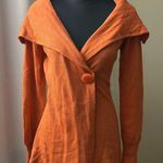 Anthropologie Sparrow Sweater Women’s M orange wool blend big collar wrap bow Size M Photo 0