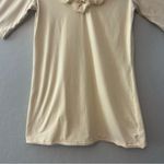 CAbi light yellow embellished flower v-neck raw hem top size XS Photo 8