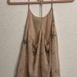 Free People Star Embellished Cami XS Beaded Tank Racerback Top Pink Photo 6