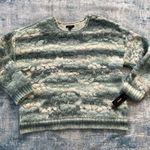 Alfani Teal Romance Antique White Textured Acrylic Wool Blend Sweater XL Photo 1