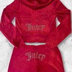 Juicy Couture 🔥 OG Bling Velour Iconic Tracksuit Hoodie & Pants Flash Red Y2K XL Photo 0