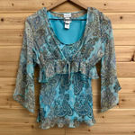 Fashion Bug Vintage Y2K Sz Small Silk Paisley Tank Crop Cardigan Set Coquette Photo 0