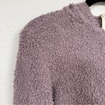 Babaton  Aritzia Purple Teddy Bear Cropped Hoodie Sweatshirt Womens XXS Cozy Zip Photo 2