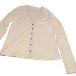 Faherty Fatherly Long Sleeve Cream Colored Button-Up Cardigan, size Medium Photo 0