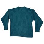 VTG Smythe Fisherman’s Cable Knit Sweater Shetland Wool Size Small Blue Photo 1