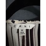 Cabi Top Womens Medium Brown Black White Colorblock Crossover Long Sleeve Vneck Photo 2