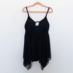 Womens Swim Dress Size XL Black Handkerchief Hem Mesh Whimsigoth Witchy Fairy Photo 2