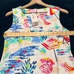 Aryeh  Multicolor Nautical Sailboat Print Split Neck Sleeveless Mini‎ Dress XS Photo 11