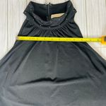 Michael Kors  Black Sleeveless High Neck Embroidered Halter Top Photo 5