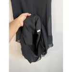 Loft Ann Taylor Little Black Dress Size 2 Flower Applique Ruffled Tiered Hem Photo 8