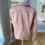A New Day  Blush Pink Suede Cropped Moto Jacket Rose Gold Details Size Small Photo 11