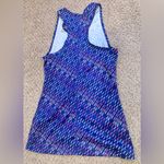 Nike  Dri-Fit Racerback Tank Top L Blue Pink Print Athleisure Running Sporty Photo 3