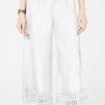 Michael Kors women's size XL double wide leg 100% linen lace bottomed crop pants Photo 0