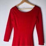 Anthropologie  Sundays in Brooklyn XS‎ Red Dress Scalloped Fit N Flare Cocktail Photo 4