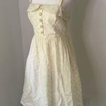 Anthropologie Maeve  cream & gold polka dot sleeveless midi dress size 4 Photo 2