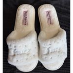 Juicy Couture Juicy Couture JC Her Slippers Faux Fur Slip On White Size 6.5/7.5 Gems/Pearls Photo 1