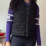 Marc New York  Andrew Marc Black Quilted Faux Down Hooded Vest Size M Photo 0