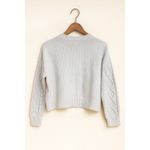 Hollister White Cable Knit Cropped Sweater L Photo 1
