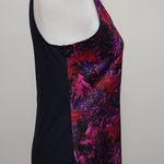 EXPRESS red purple feather satin mixed media tank size small Photo 2