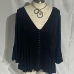 Torrid  black stretch challis bell sleeves midi top size 4,(4X) Photo 1