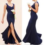 Dress the Population NWOT  Midnight Blue Monroe Side Slit Gown sz M Photo 1