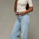 American Eagle AE Strigid Curvy Super High Waisted Baggy Straight Jean 4 Short Photo 0