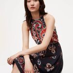 Loft Ann Taylor  Black Sunset Paisley Halter Dress Large Petite Boho Beach Y2K Photo 2