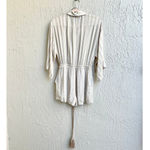 L'Academie Dolman Sleeve Striped The Alphonsine Romper White Beige Women's XS Photo 3