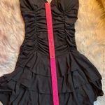 La Belle Vintage Y2K Black Glitter Ruched Halter Tiered Dress Medium Homecoming Photo 15