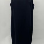 Vintage 90s Tom & Linda Platt Silky Sheath Dress Sleeveless Scoopneck Womens 16 Black Photo 0