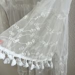 Coconut Bay White Mesh and Lace Boho Swim Beach Cover Up Dress Tunic Medium Photo 2