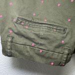 Boden Richmond Ankle Pant Womens Forest Green Hot Pink Polka Dot Embroidered 12P Photo 1