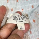 Sweet Wanderer  White Orange Polka Dot Off the Shoulders Blouse Medium #1328-AZ Photo 5