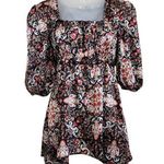 Apostrophe Y2K  Balloon Sleeve Floral Retro Boho Blouse Multicolor Size Small Photo 0
