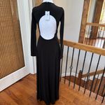 We Wore What Open Back Maxi Dress Elegant Black Long Sleeve midi Photo 3