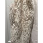 Betsey Johnson Womens Shag Faux Fur Vest White M Polyester Lined Winter Pockets Photo 1