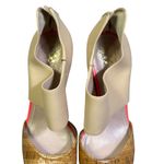 Vince Camuto  Canaday Heels Womens 8 Hot Pink Beige Cork Peep Toe Stiletto Retro Photo 4