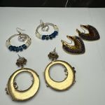 Dangle Drop, Hoop Mix Pierced Earrings Lot Of 3 Costume Jewelry Photo 5