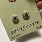 NWT City By City Genuine CZ Gold Tone Pierced Stud Earrings MSRP $20 Photo 3