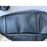 Adrienne Vittadini Black Pebbled Leather Satchel Handbag Bag Photo 3