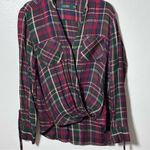 Ralph Lauren Lauren Women Plaid Blouse LongSleeve Surplice Hi-low Shirt size XS Photo 1